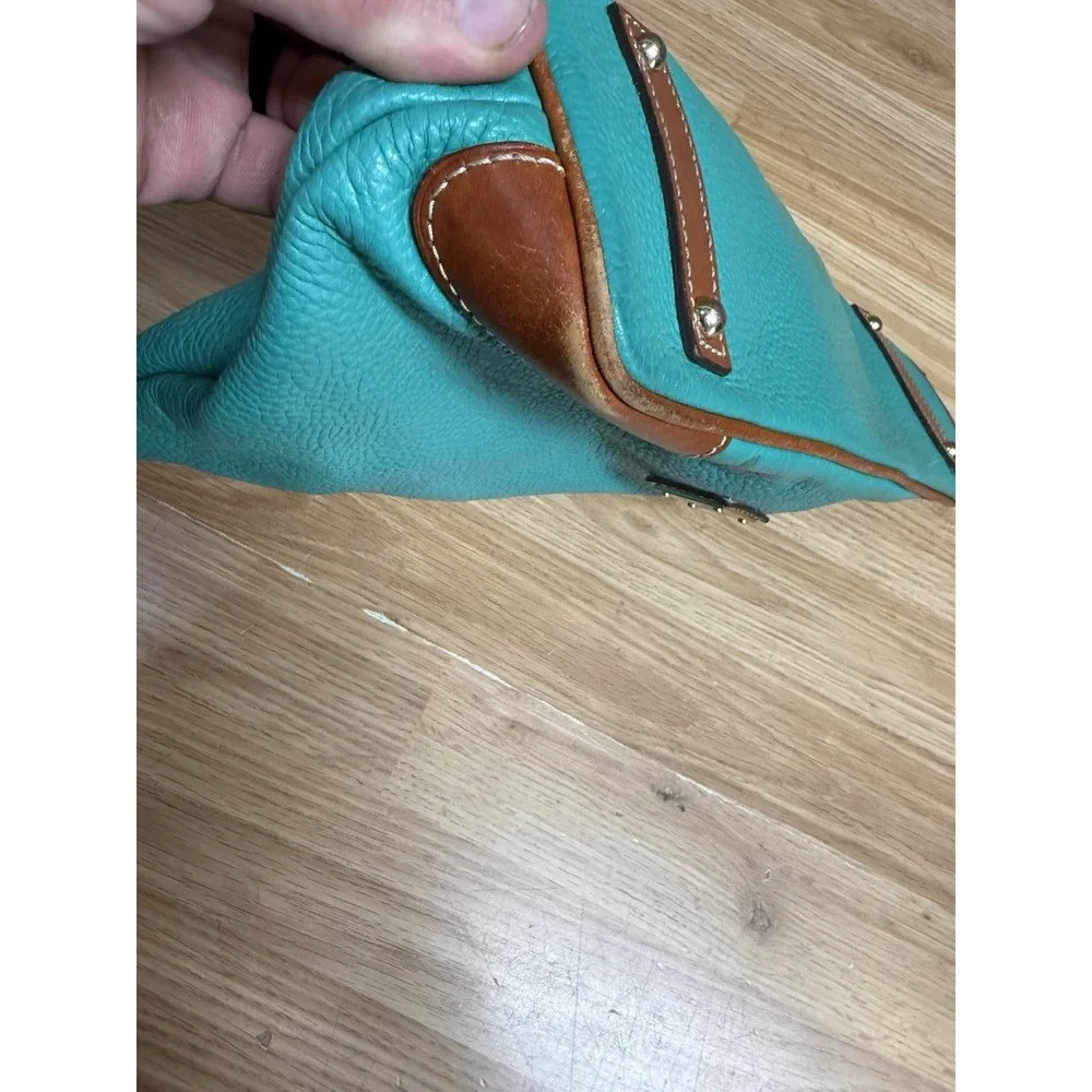 DOONEY & BOURKE Teal Pebbled Leather Single Strap Shoulder Bag-